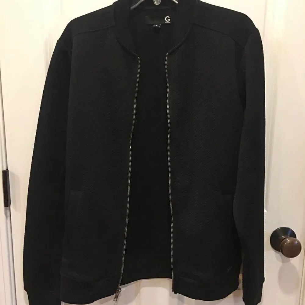 Guess medium black zip up jacket coat